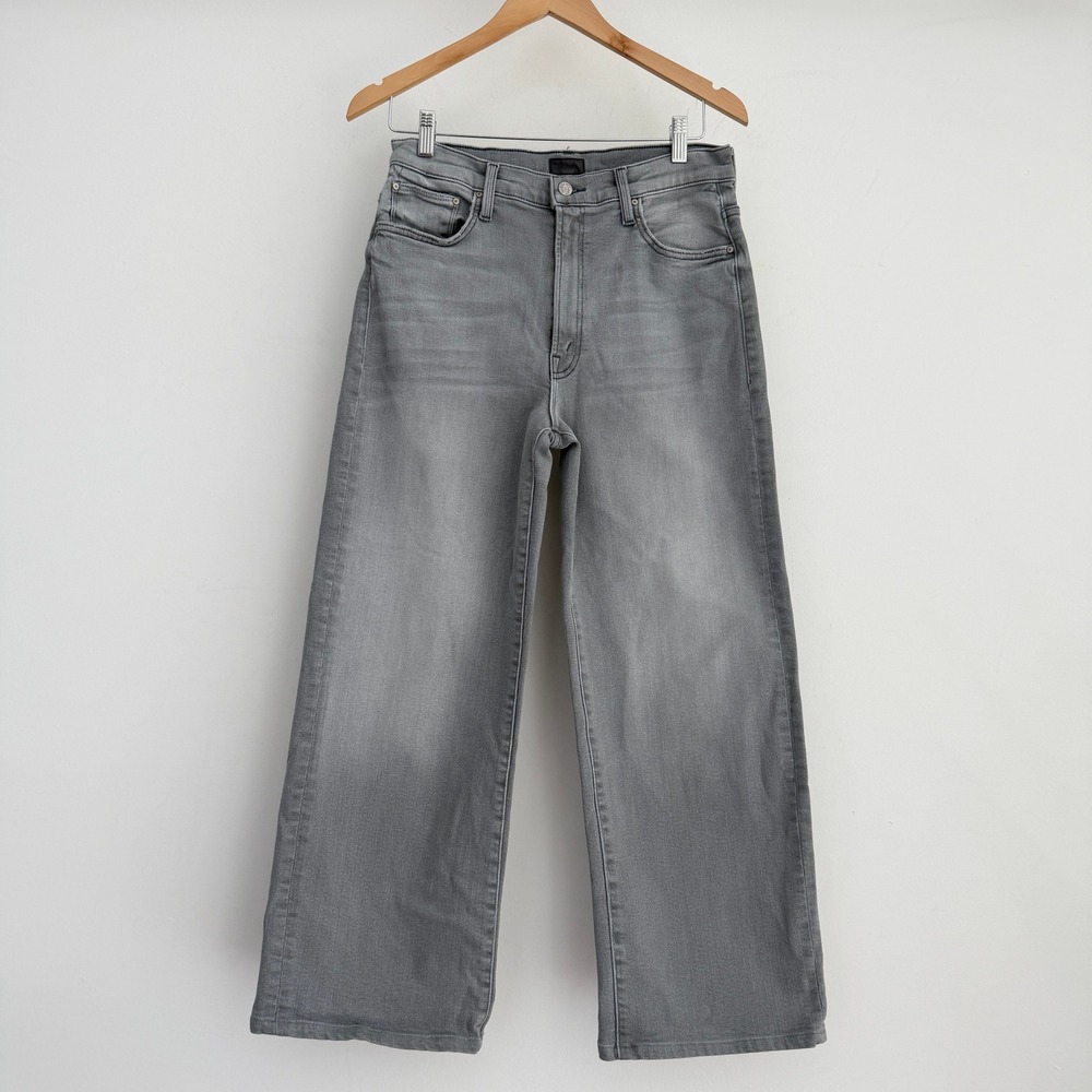 MOTHER Jeans Women 27 Gray The Dodger Flood Wide Leg in Noted
